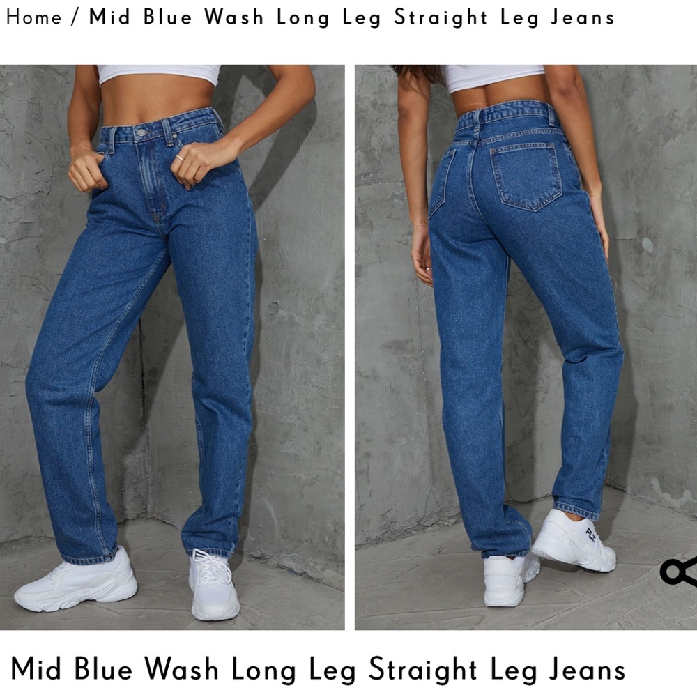 PrettyLittleThing Straight Leg Longs Jeans US size: 6